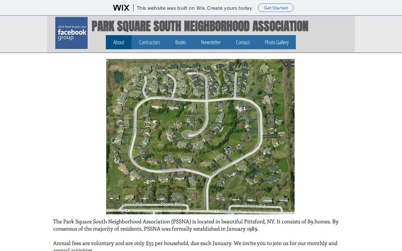 Town of Pittsford neighbors Park Square South neighborhood association page